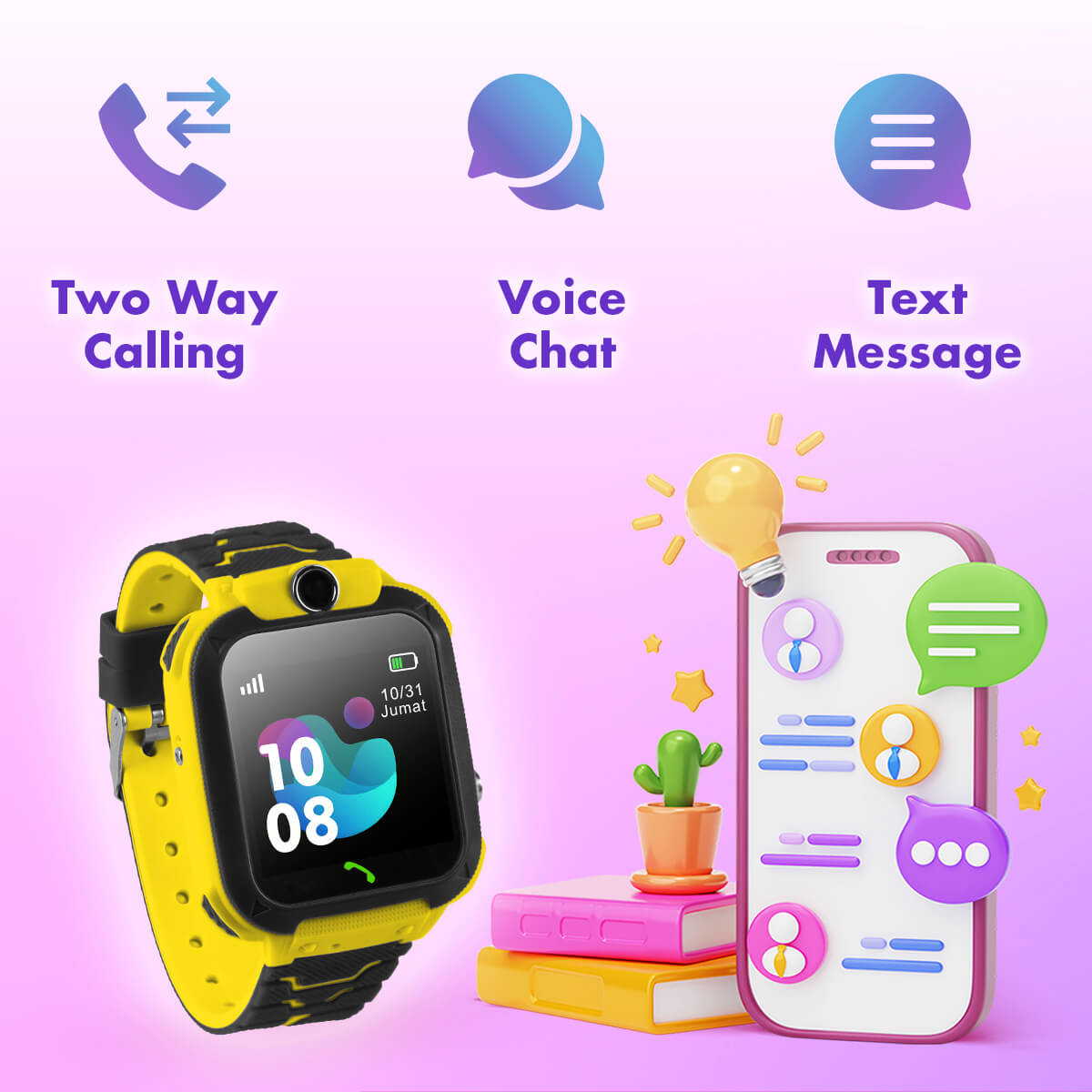 Kids Sonic Pro Smart Watch With GPS, LBS, SOS Button, Audio Calls &  Messages - *BEST SELLER*