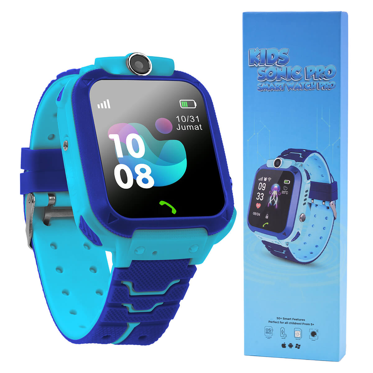 Kids Sonic Pro Smart Watch With GPS, LBS, SOS Button, Audio Calls &  Messages - *BEST SELLER*